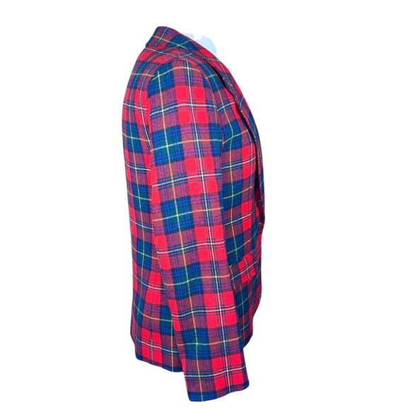 Pendleton Women’s 100% Virgin Wool Red Plaid Blazer Vintage Size 10 EUC - Picture 5 of 12